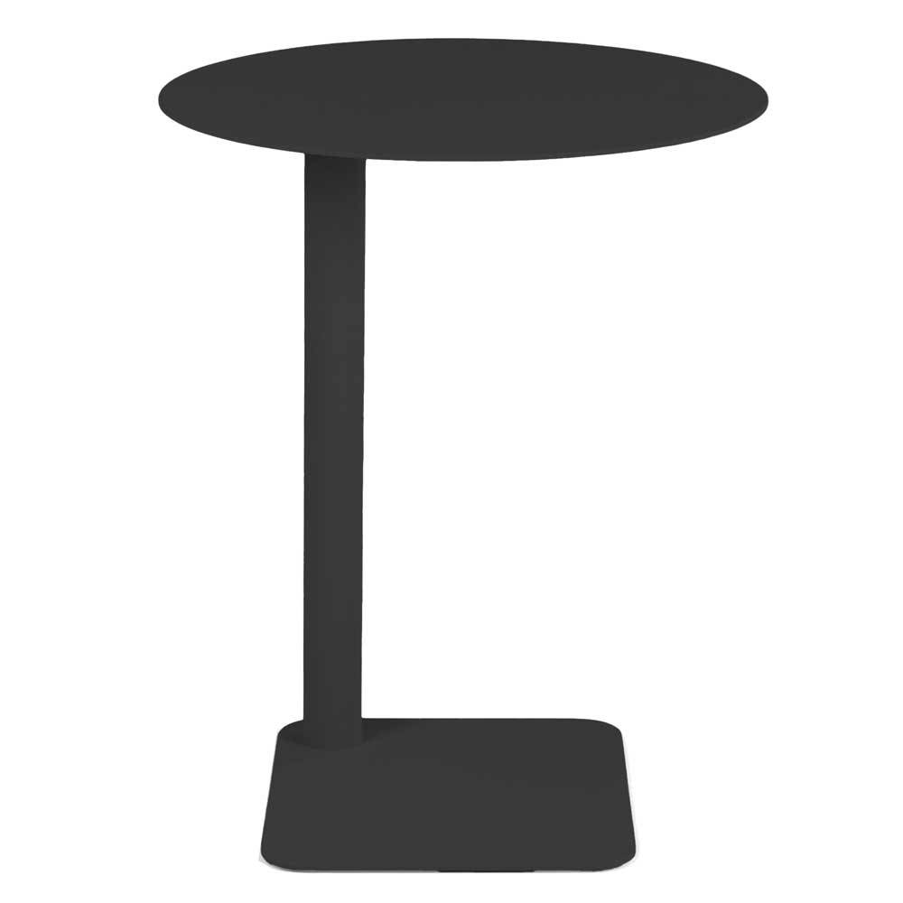 Anstelltisch schwarz Flinn in modernem Design mit runder Tischplatte