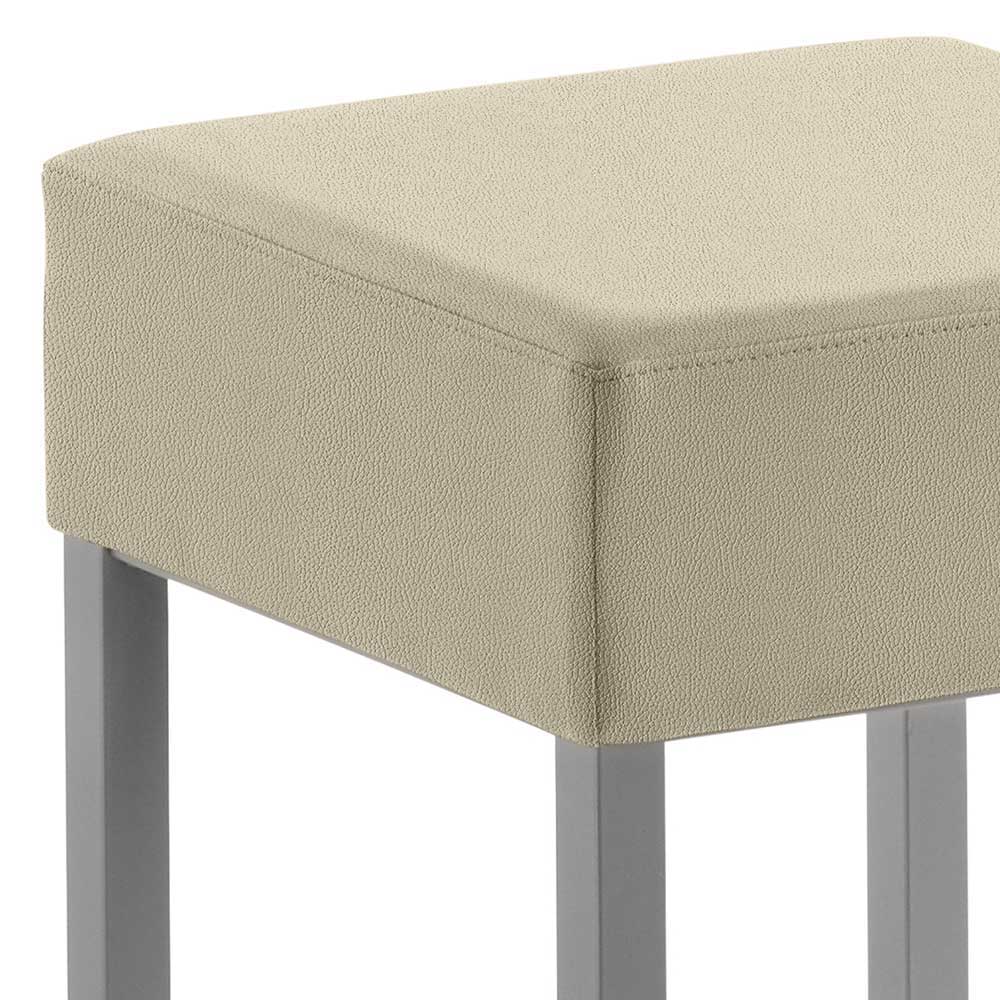 Moderner Barstuhl Aribert mit 81 cm Sitzhöhe in Taupe & Perlsilberfarben