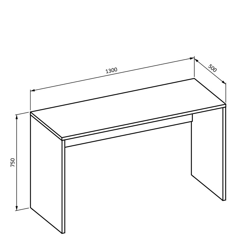 Home Office Schreibtisch Gidius in Wildeichefarben 130x50 cm