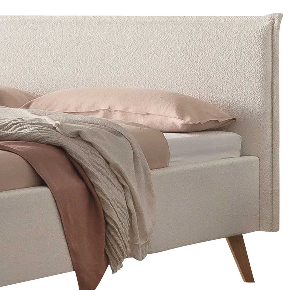 Französisches Bett Inny in Cremefarben und Eiche Bianco