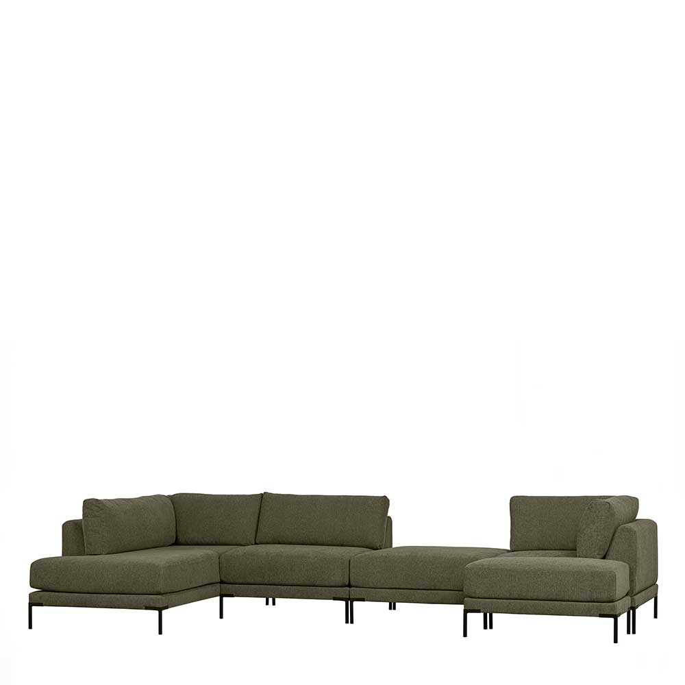 Dunkelgrünes Modul Sofa Element Skaceto 100 cm breit mit Metallgestell