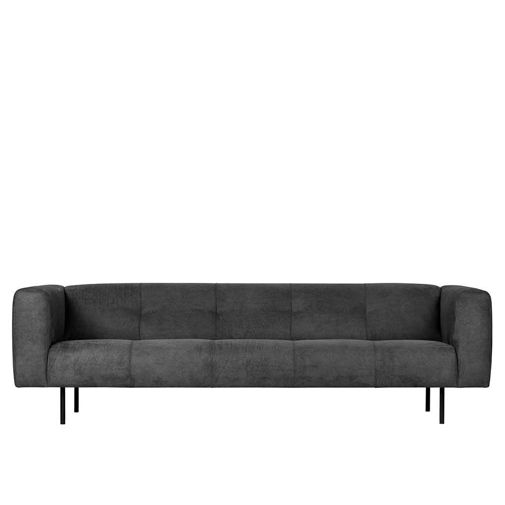 Dreisitzer Sofa Reading in Dunkelgrau Microfaser 250 cm breit