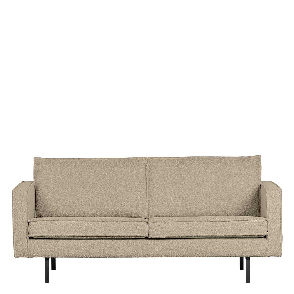 Zweisitzer Sofa Retrostil Catanias in Beige mit Vierfußgestell aus Metall