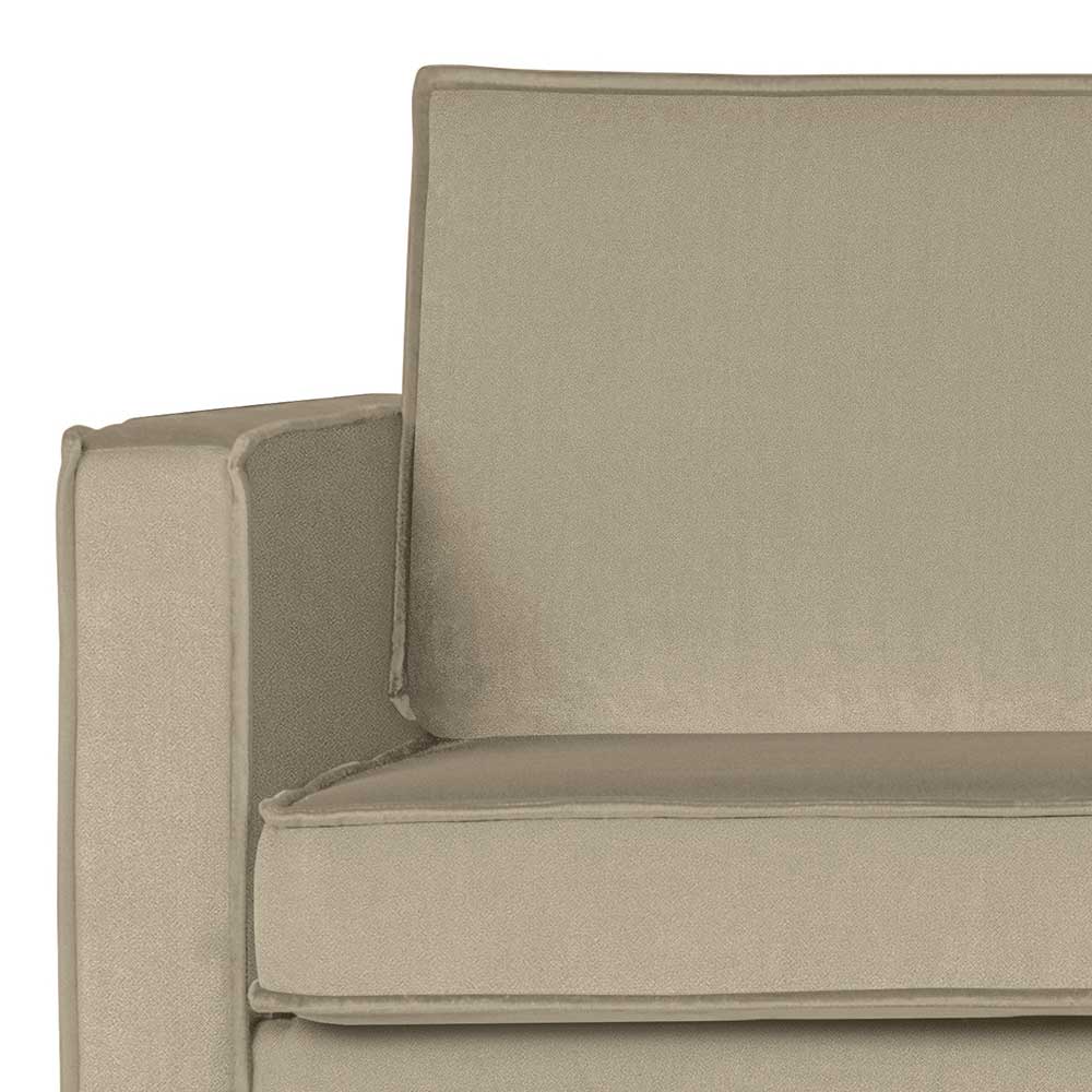 Retrostil Recamiere Opinaro in hell Khaki Samt 203 cm breit