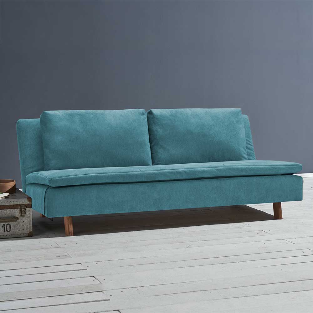 Schlafsofa Iwase in modernem Design - Petrol Microvelour