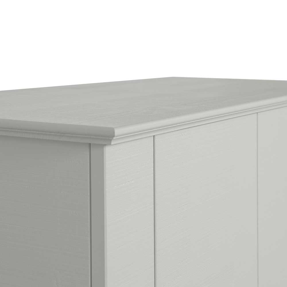 Grauer Wäscheschrank Mila im Skandi Design 142 cm hoch