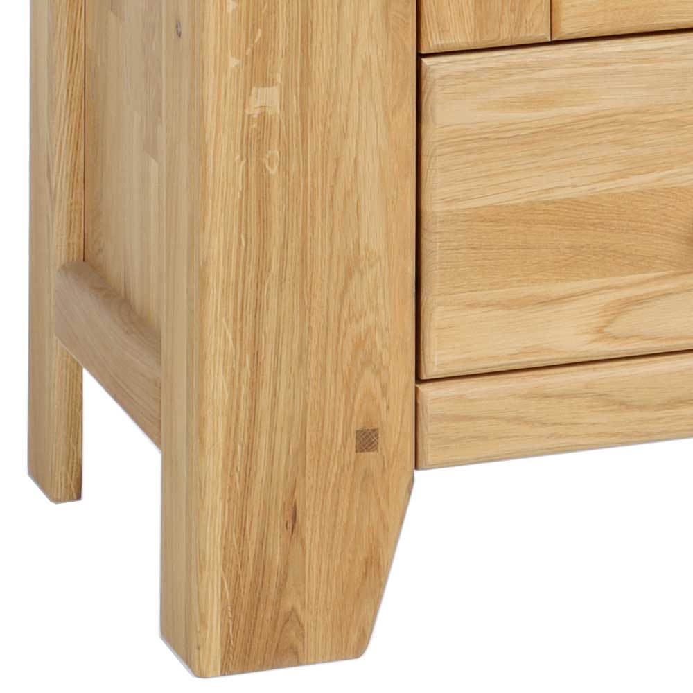 Wohnzimmer Vitrinenschrank Mocorapo aus Wildeiche Massivholz mit Soft Close