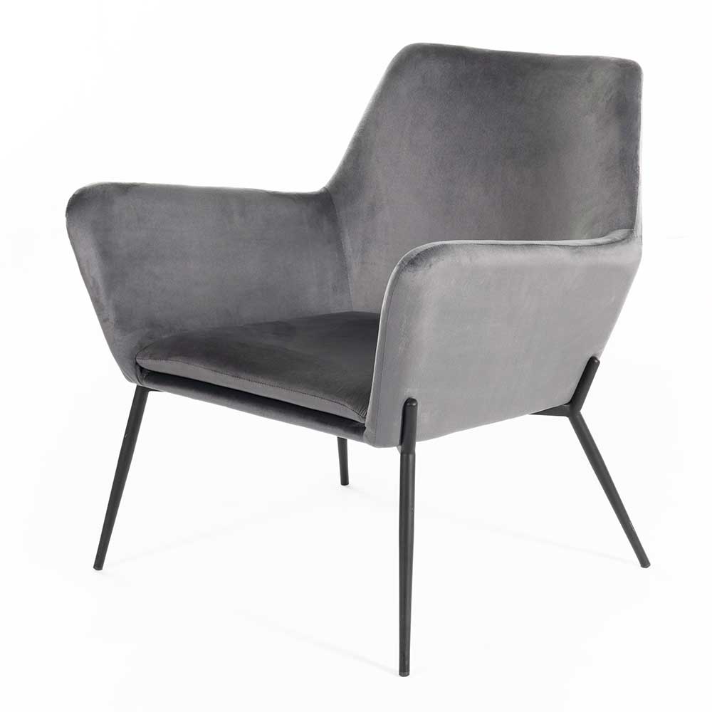 Lounge Sessel Barria in Anthrazit und Schwarz mit Gestell aus Metall