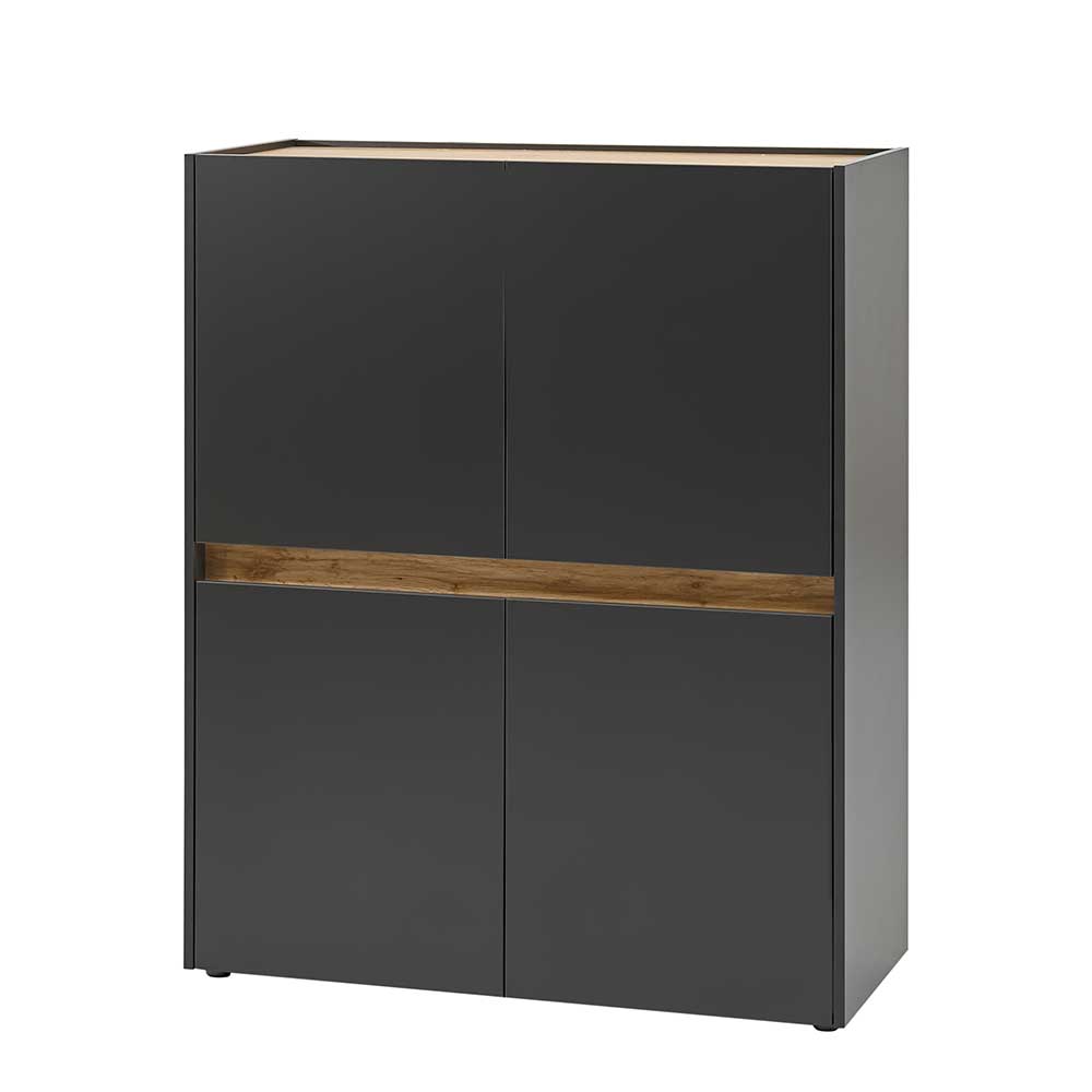 Esszimmer Highboard Uzniana in Anthrazit und Wildeichefarben