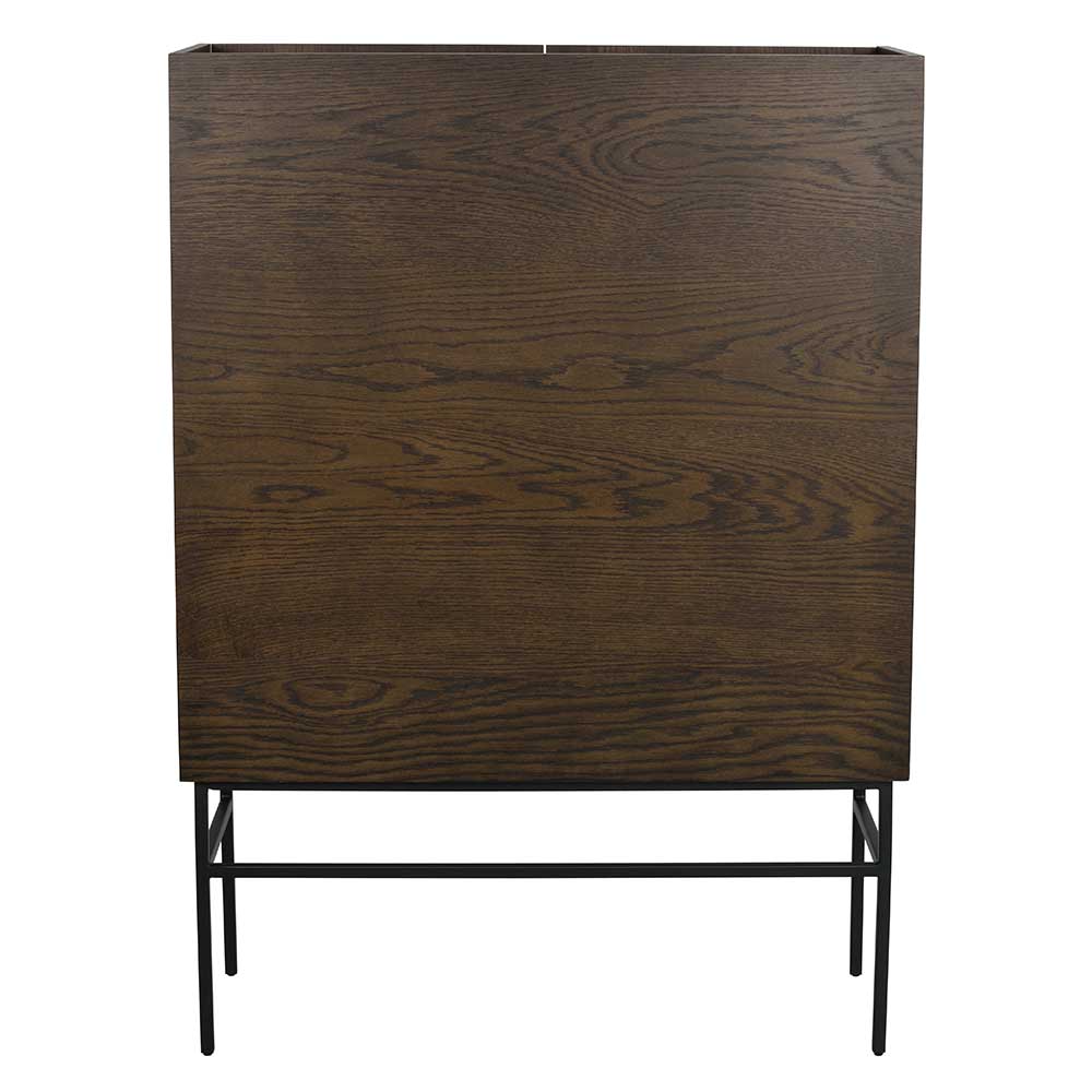 Modernes Highboard Holmes in Eiche dunkel mit Metallgestell