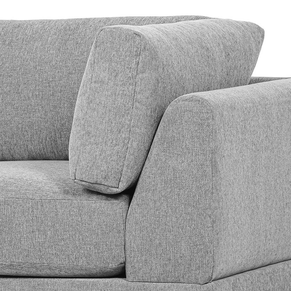 Eckelement Modul Sofa Kahilke in Hellgrau mit Vierfußgestell aus Metall