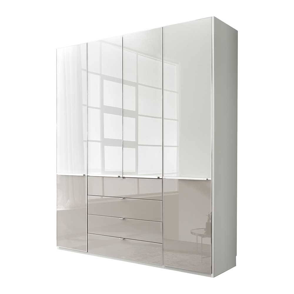 Schlafzimmer Schrank modern Latina Front glasbeschichtet mit vier Schubladen