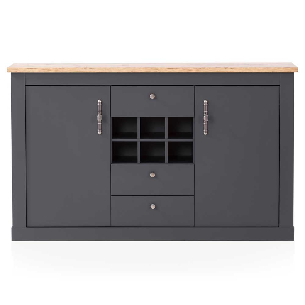 Sideboard mit Flaschenfach Saridio in Wildeichefarben und Anthrazit