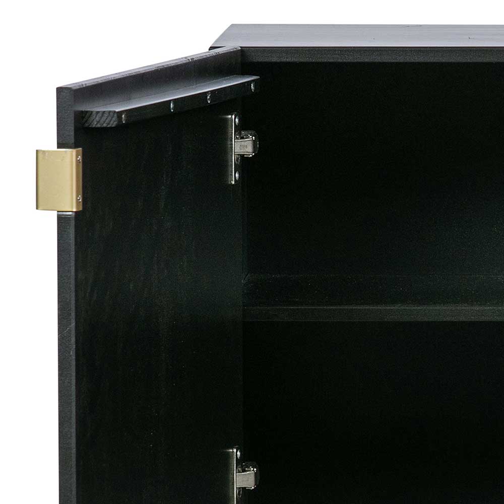 Modernes Sideboard Luryma in Schwarz mit Metallgriffen