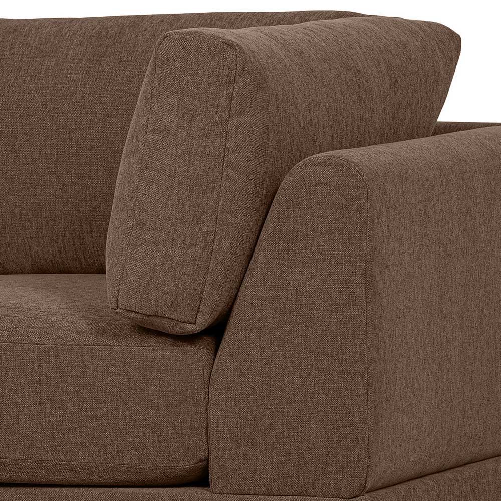 Eckelement Modul Sofa Rio in Braun mit Vierfußgestell aus Metall