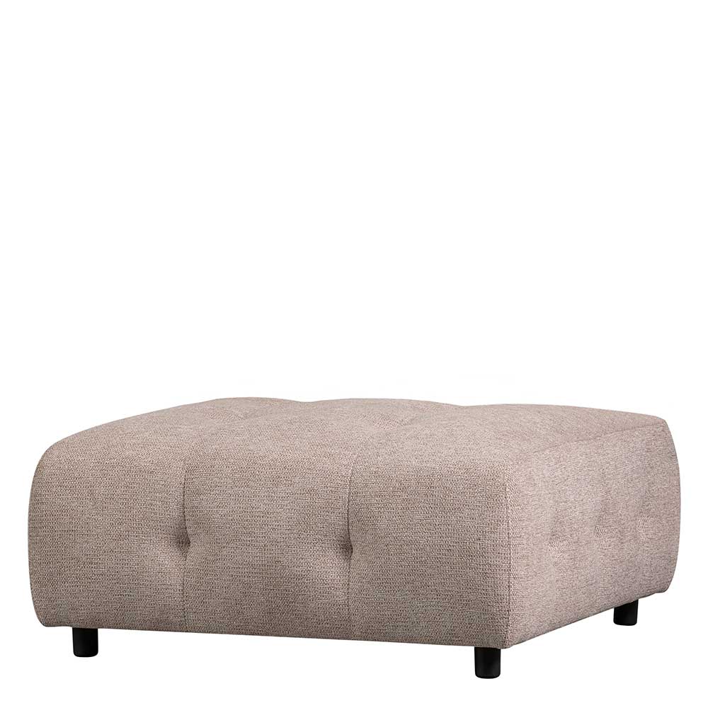 Chenille Couchhocker Timent in Mauve mit Vierfußgestell aus Holz