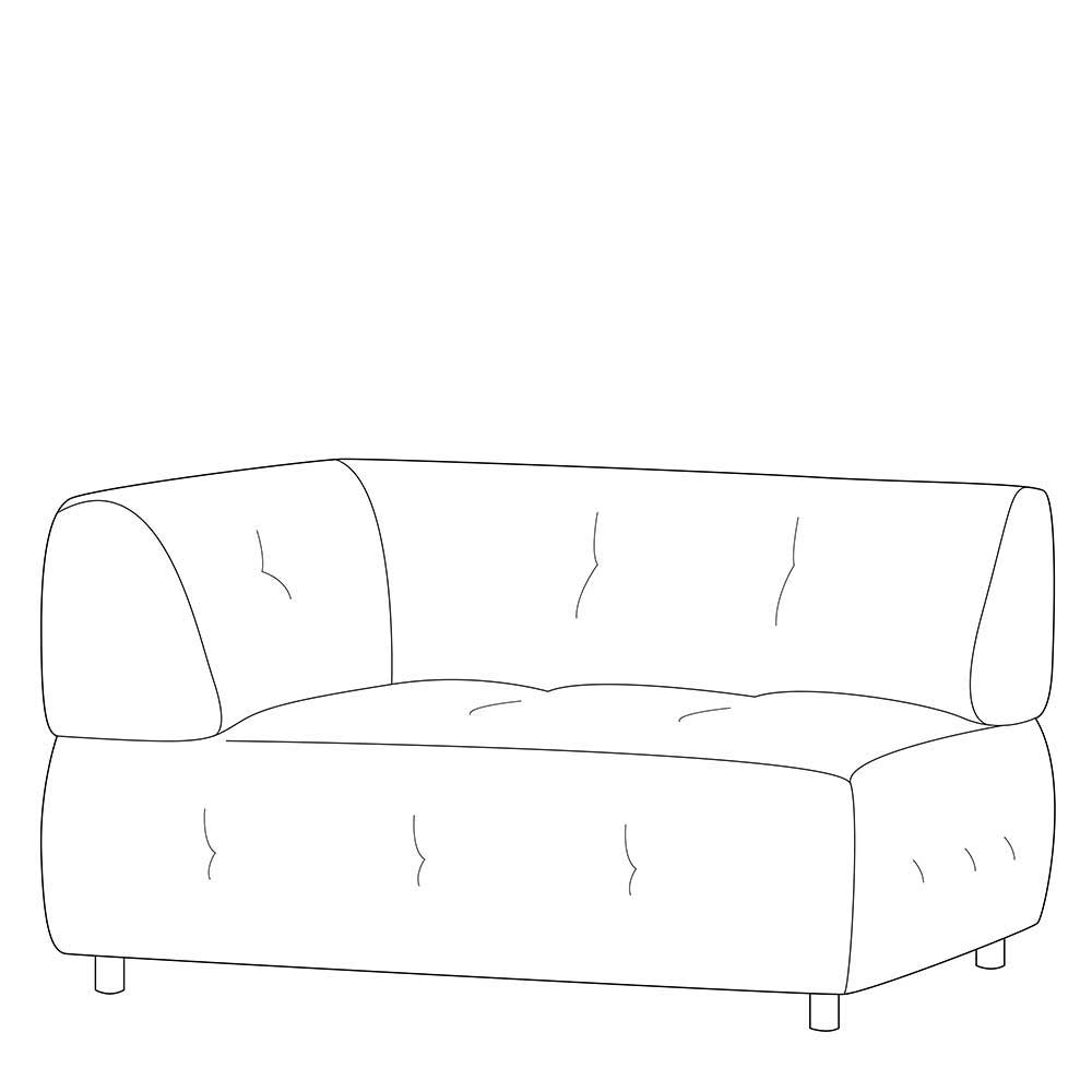 Modulsofa Element links Mareida in Graubraun mit Flachgewebebezug 122 cm breit