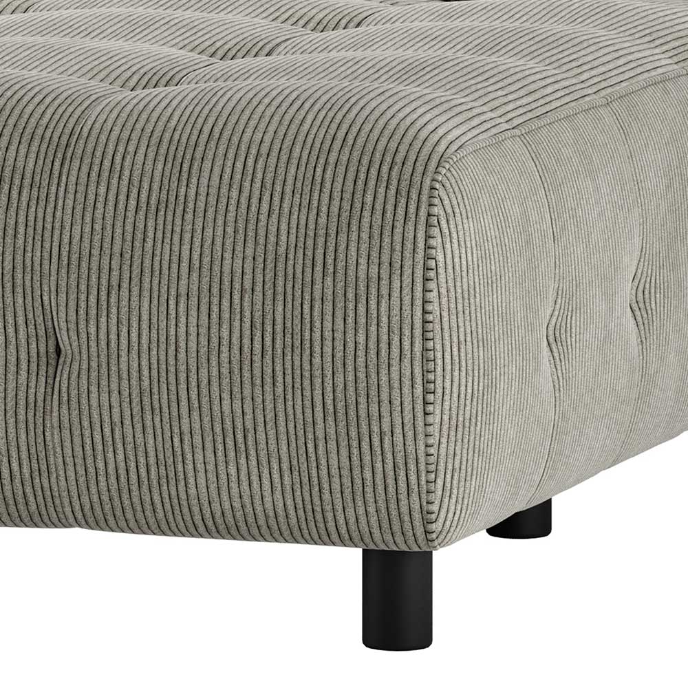 Cord Modulsofa Ecke links Catluma in Graugrün 122 cm breit