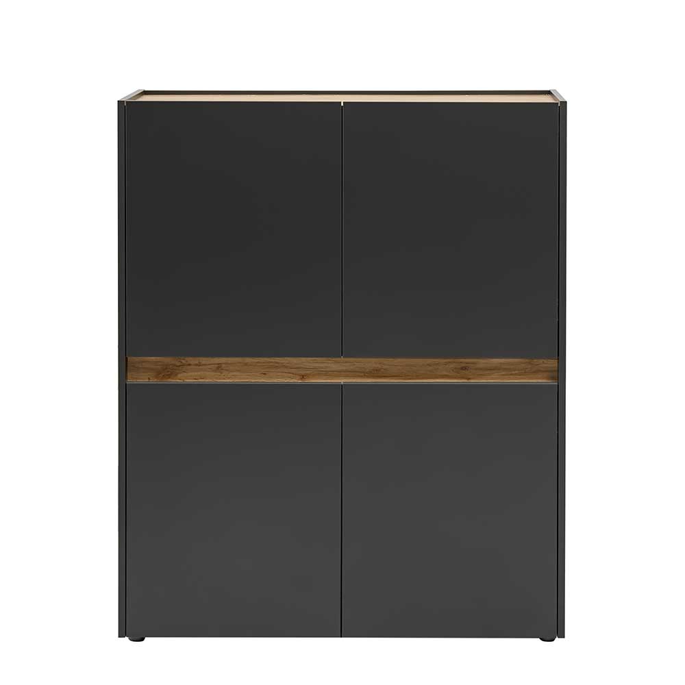 Esszimmer Highboard Uzniana in Anthrazit und Wildeichefarben