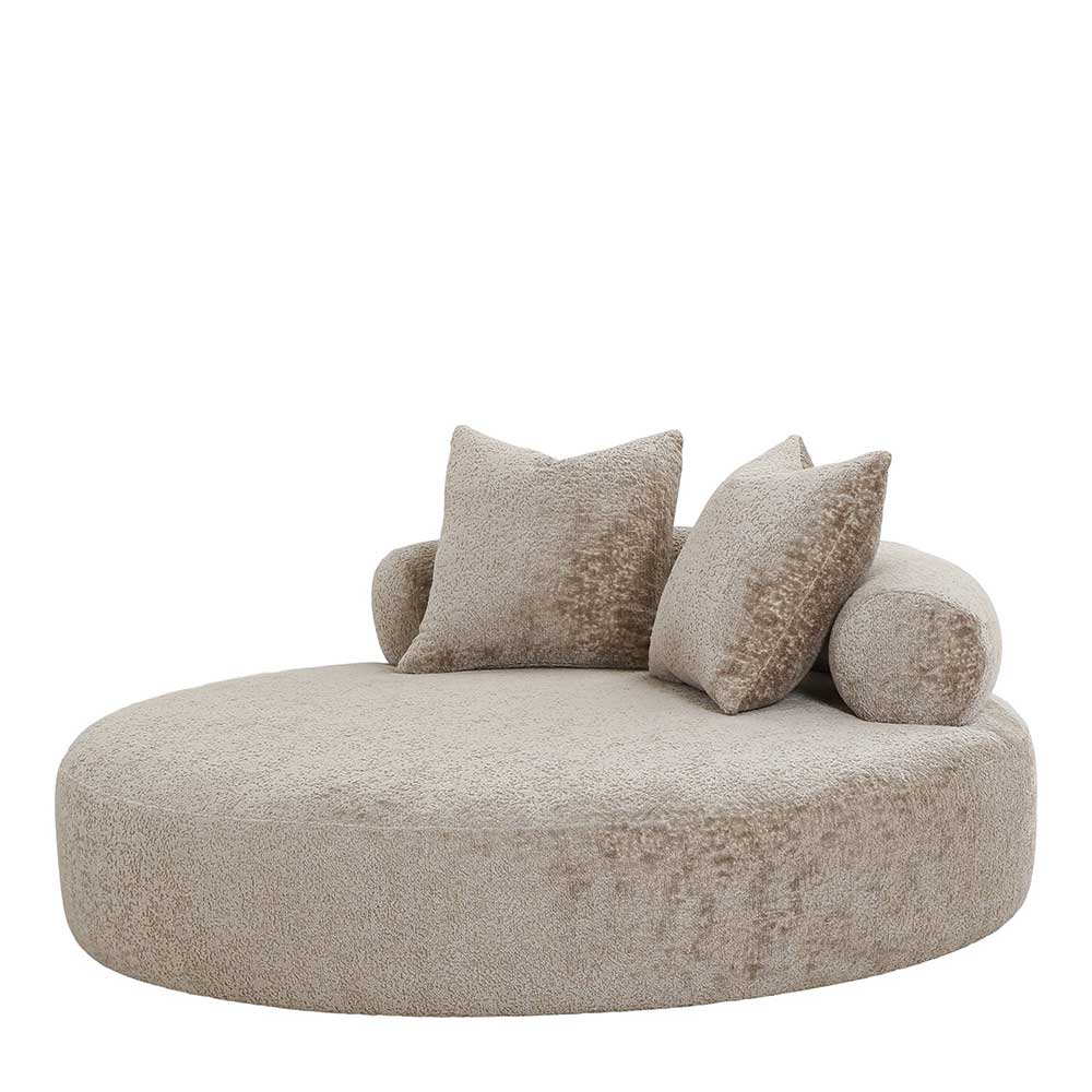 Rundsofa Nerella in Beige 160 cm breit