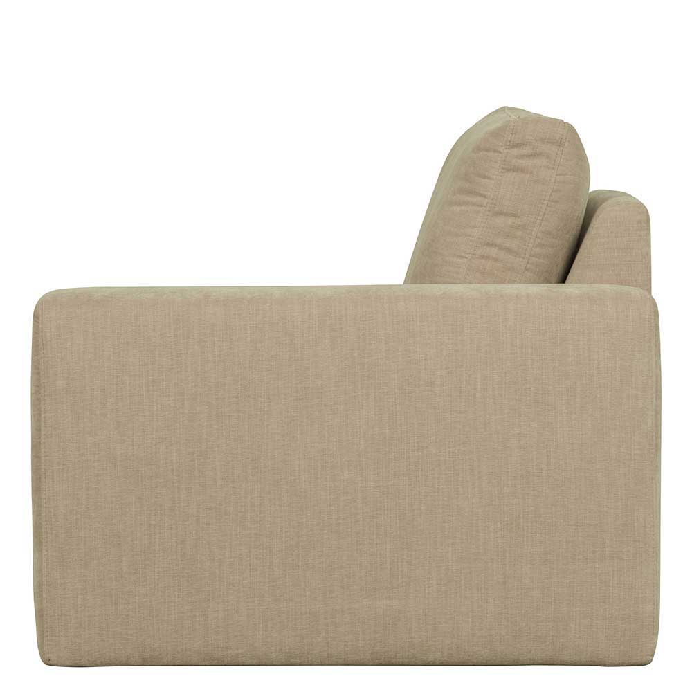 Dreisitzer Modulsofa Pilamonia in Beige mit 44 cm Sitzhöhe