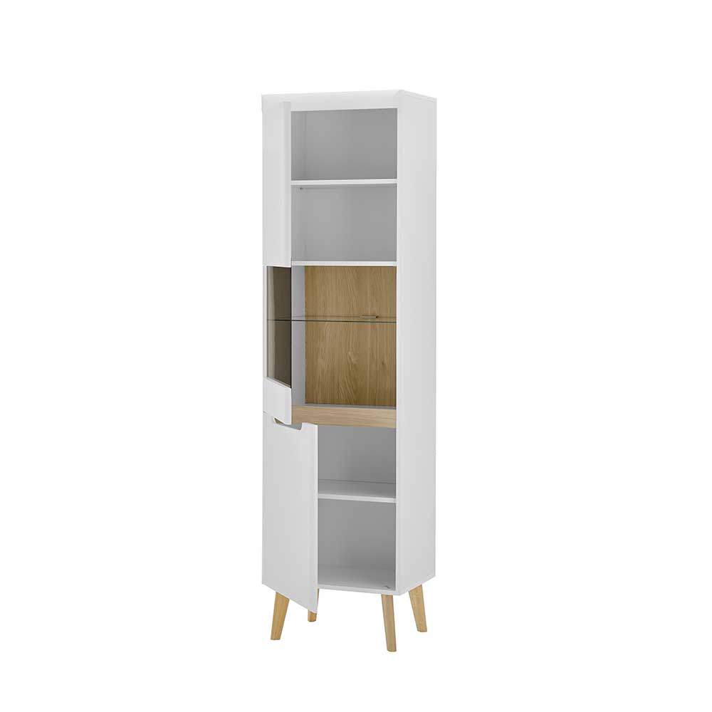 Vitrinenschrank Jasturian im Skandi Design 197 cm hoch