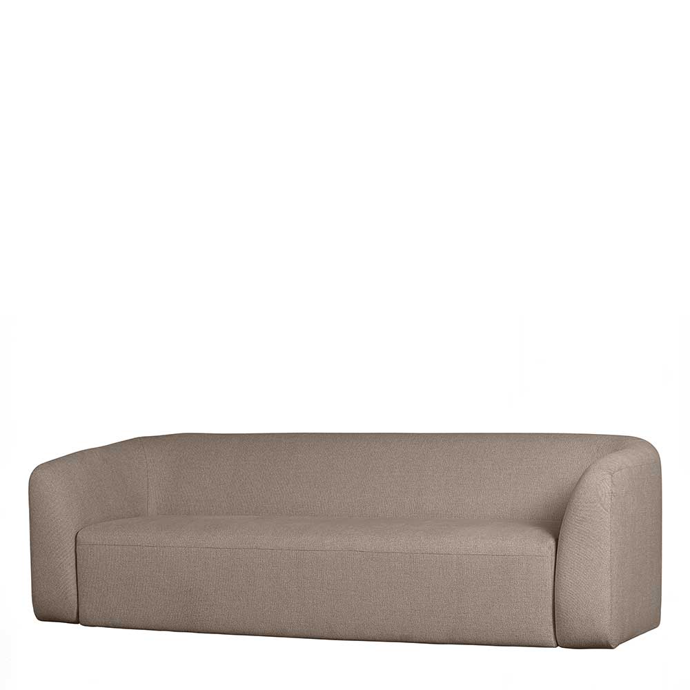 Skandi Design Polstersofa Masure in Hellbraun aus Chenillegewebe