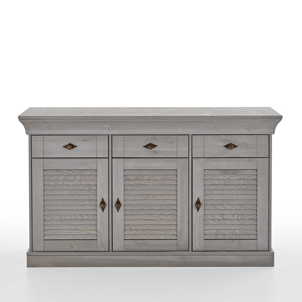 Sideboard in Kiefer Grau Wallow im Landhausstil 144 cm breit