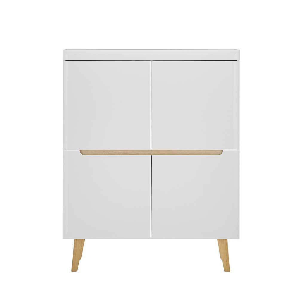 TV Wohnwand Jasturian 134 cm hoch im Skandi Design (dreiteilig)