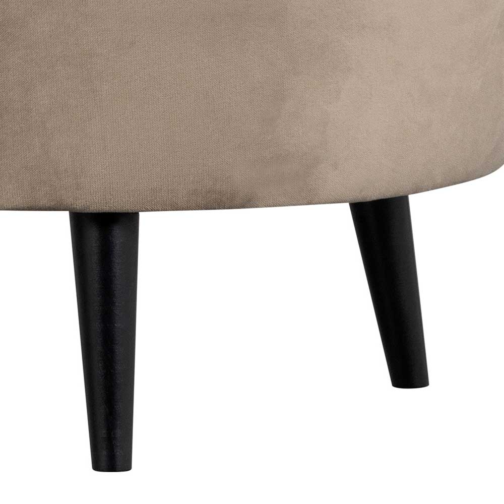 Lounge Sofa Garcia in Khaki Samt mit einem Sitzplatz