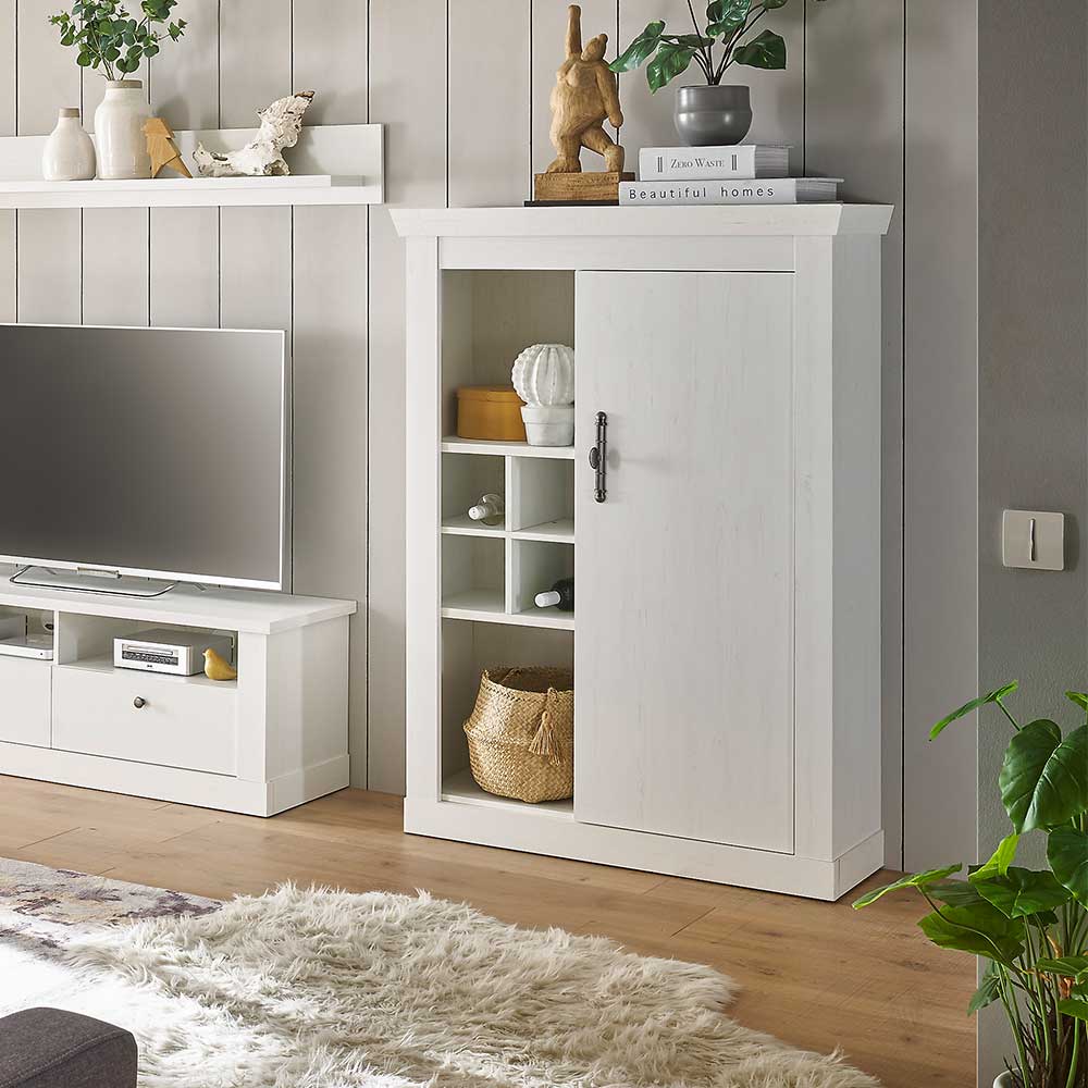 Highboard Kazanova mit Platz für 4 Flaschen und Metallgriff