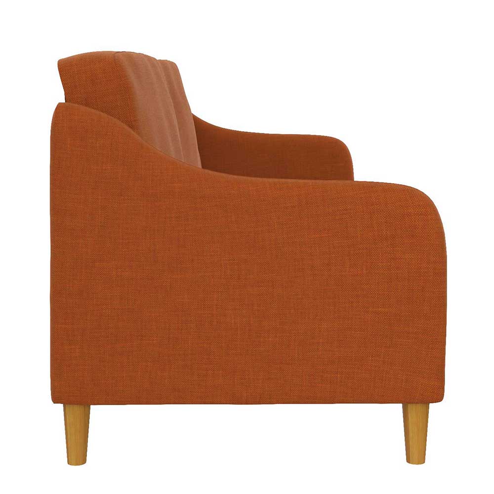 Orange Klappcouch Jeanna in modernem Design 195 cm breit