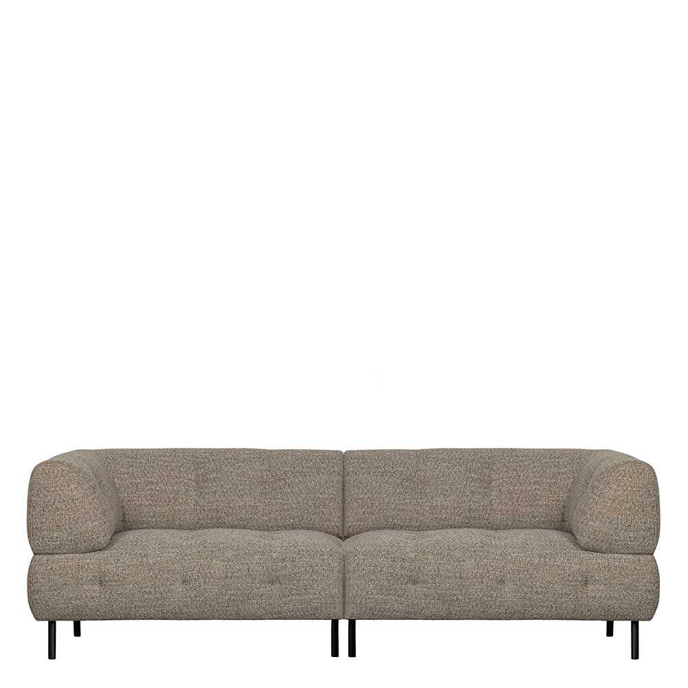 Dreisitzer Sofa modern Cardiff in Hellbraun meliert mit Vierfußgestell aus Metall