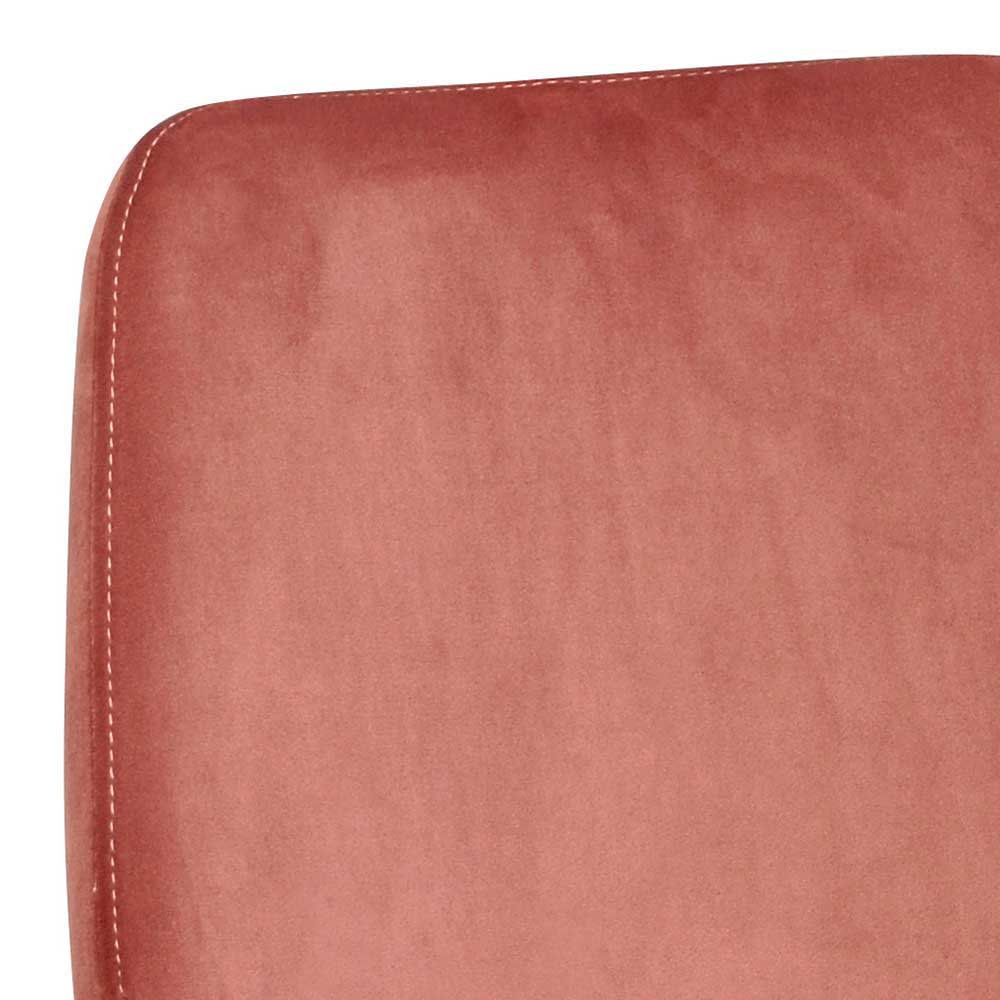 Esszimmer Komplett Vurian in Rosa und Holz White Wash mit vier Stühlen (fünfteilig)