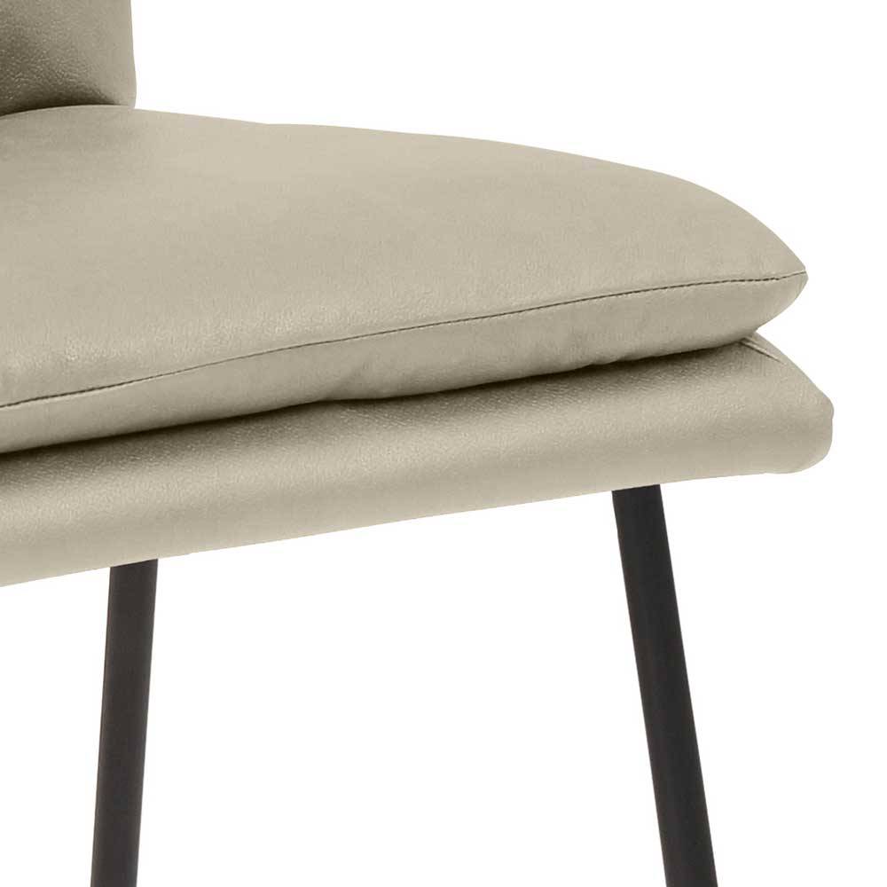 Hocker mit Rückenlehne Nanda in Taupe und Schwarz 67 cm Sitzhöhe