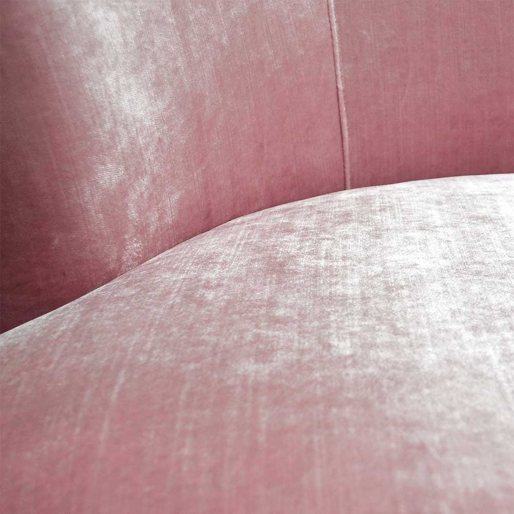 Design Zweiersofa Jonida in Rosa und Chromfarben außergewöhnlich