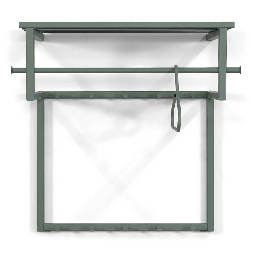 Garderobe Tyron mit Hutablage aus Metall für die Wandmontage