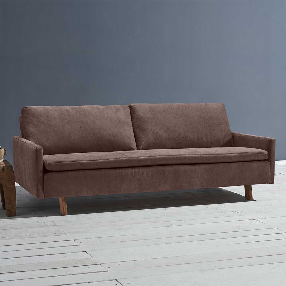 Dunkelbraunes Funktions Sofa Eslawan mit Rücken Klappmechanik 220 cm breit