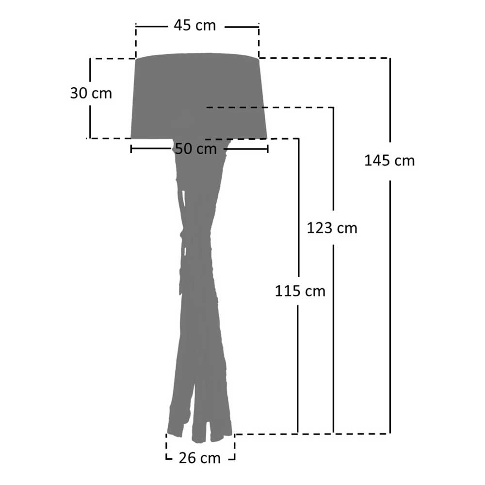 Skandi Design Stehlampe Matthieu aus Treibholz und Metall