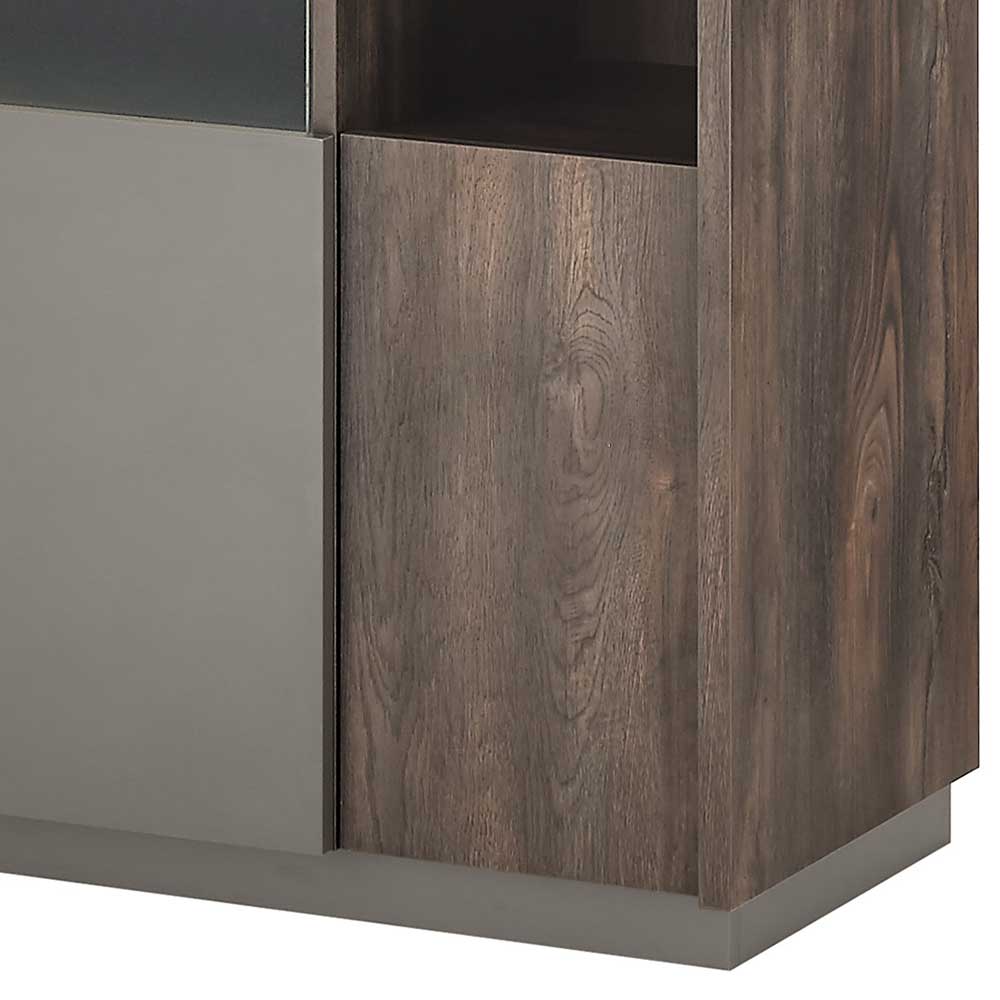 Highboard Hanniba in Anthrazit und Eiche dunkel