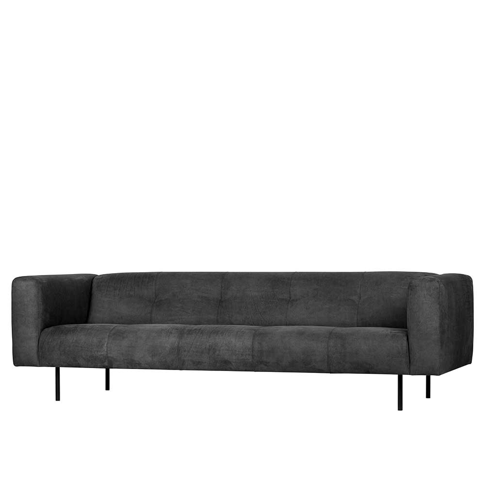 Dreisitzer Sofa Reading in Dunkelgrau Microfaser 250 cm breit