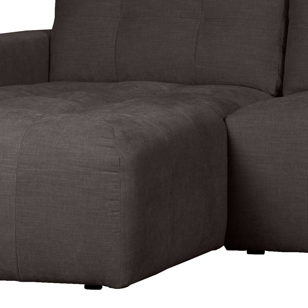 Ecksofa in Anthrazit Chiyom 280 cm breit mit drei Sitzplätzen