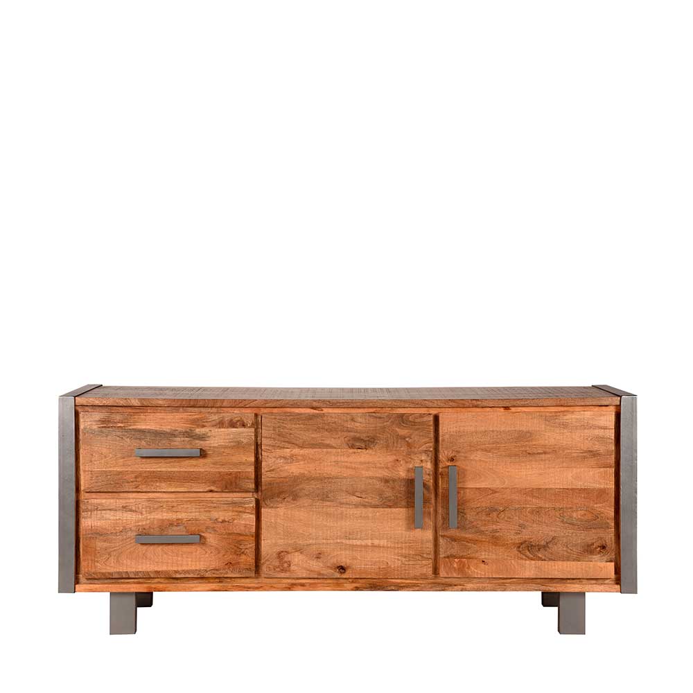 Loft Design Sideboard Ovilus aus Mangobaum Massivholz und Metall 180 cm breit