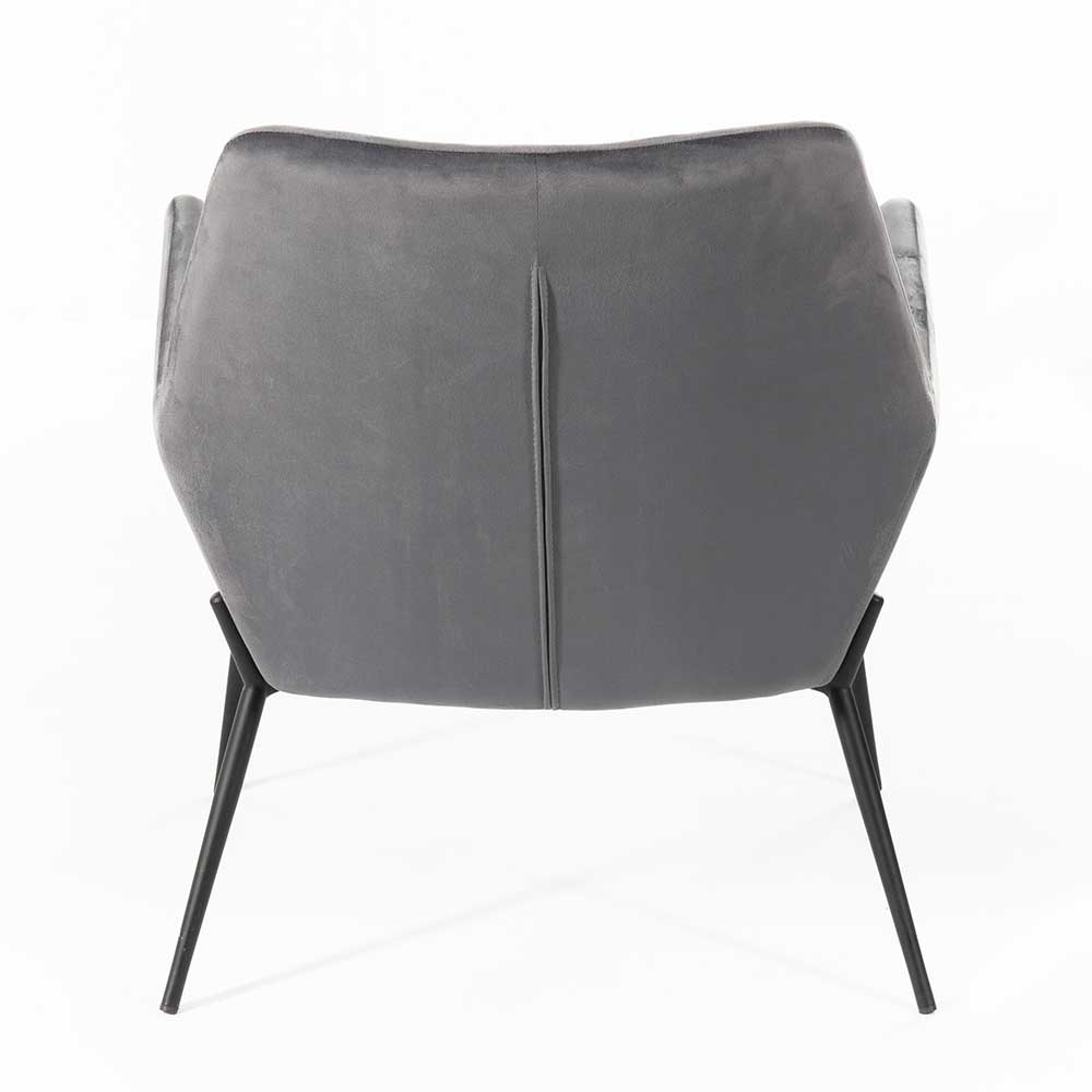 Lounge Sessel Barria in Anthrazit und Schwarz mit Gestell aus Metall