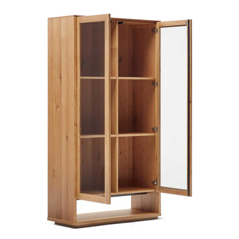 Skandi Design Schrank Vitrine Blax in Eichefarben 100 cm breit