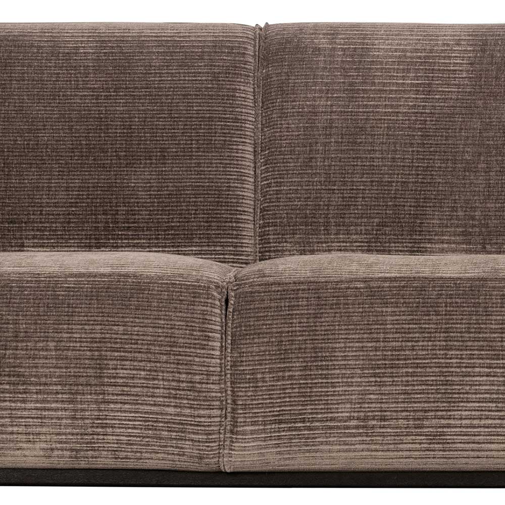 Cord Dreisitzer Sofa Yamescoa in Taupe 46 cm Sitzhöhe