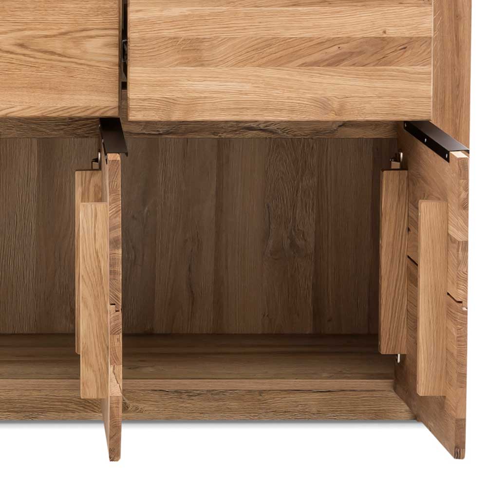 Sideboard Vroscian in Eichefarben mit Massivholztüren