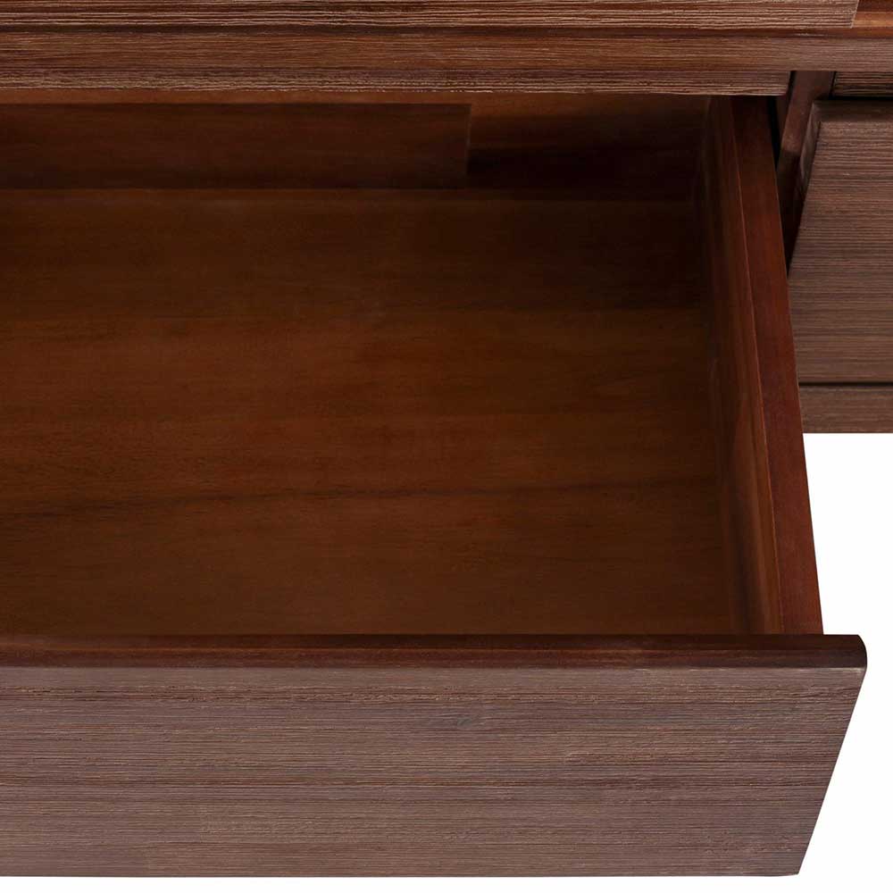 Akazie Massivholz Highboard Tuvian mit Schiebetüren 100 cm breit