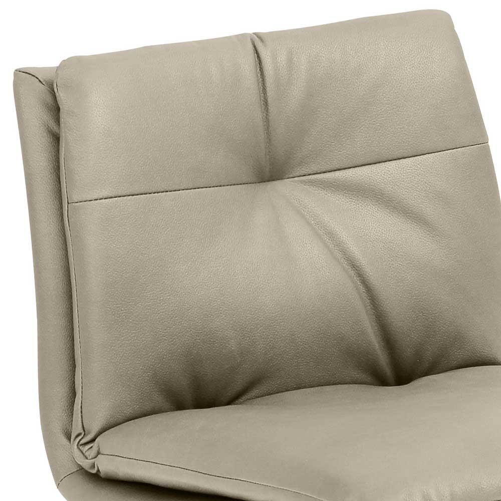 Hocker mit Rückenlehne Nanda in Taupe und Schwarz 67 cm Sitzhöhe