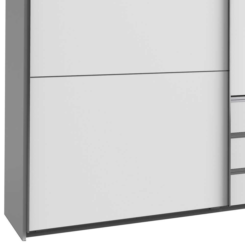 Kleiderschrank mit Spiegel innen Lymesca in Weiß 216 cm hoch